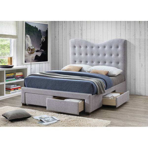 Netherton tufted upholstered store storage standard bed